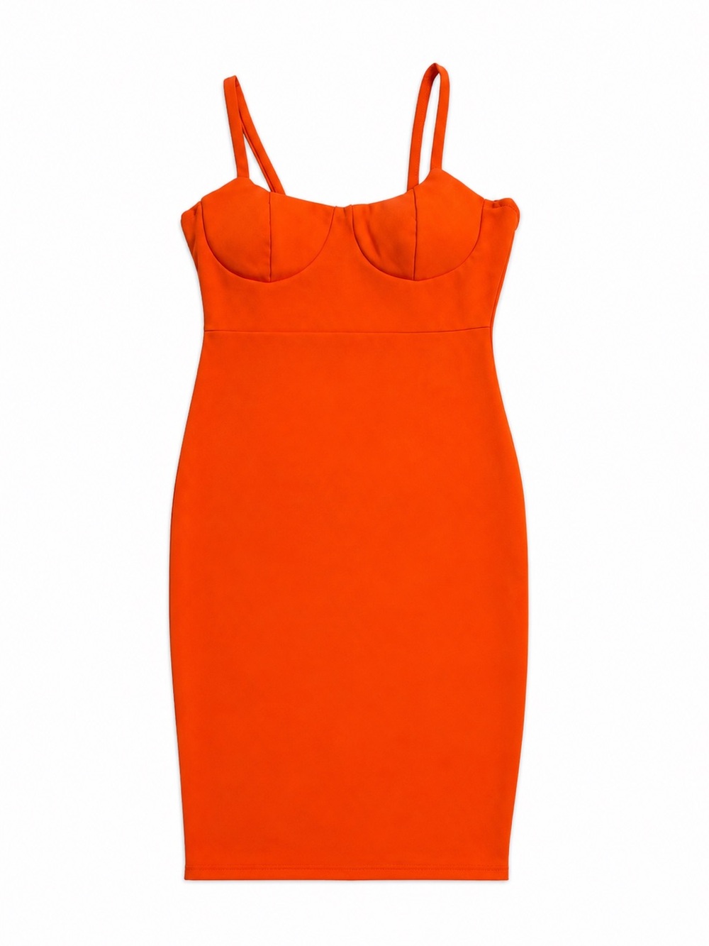 Y2K Vintage Charlotte Russe Bodycon Bustier Dress Women Small Orange Bold Summer